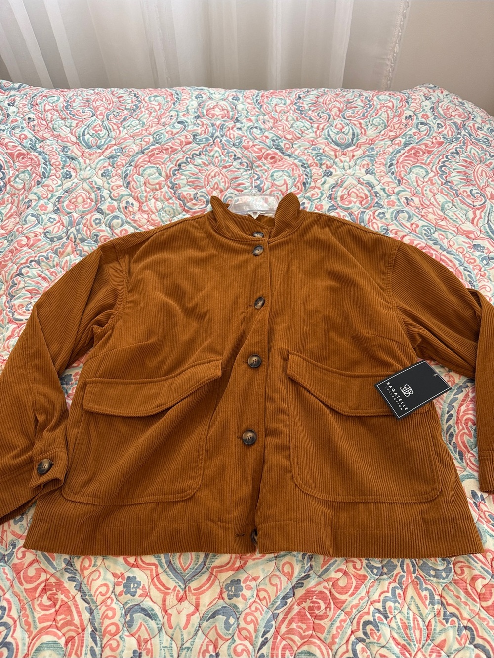 bagatelle Corduroy Utility Jacket - Rust Brown